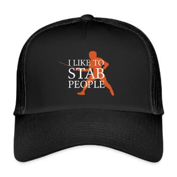 Fencing Fencing Graphic funny fencer - Trucker Cap - black/black - Front
