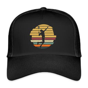 Badminton player Retro badminton player Badminton player - Trucker Cap - black/black - Front
