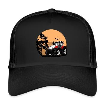 Traktor - Schlepper - Landwirt - Bauer - Trucker Cap - Schwarz/Schwarz - Vorne
