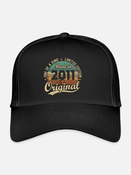 Vintage Rétro Cadeau D’anniversaire 2011 Vintage - Casquette trucker  - noir/noir - Devant