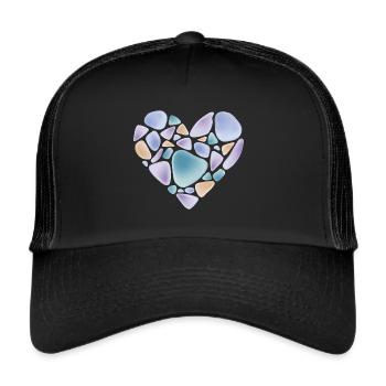 Kletterer Klettern Herz Bouldern Climbing - Trucker Cap - Schwarz/Schwarz - Vorne