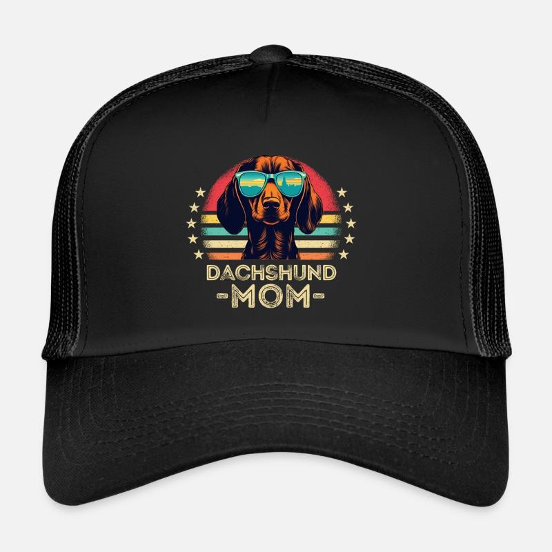 Teckel avec lunettes de soleil rétro Casquette trucker 