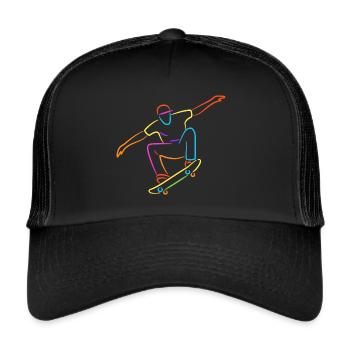 Skateboarder Skateboard Boys Skater Kids - Trucker Cap - black/black - Front