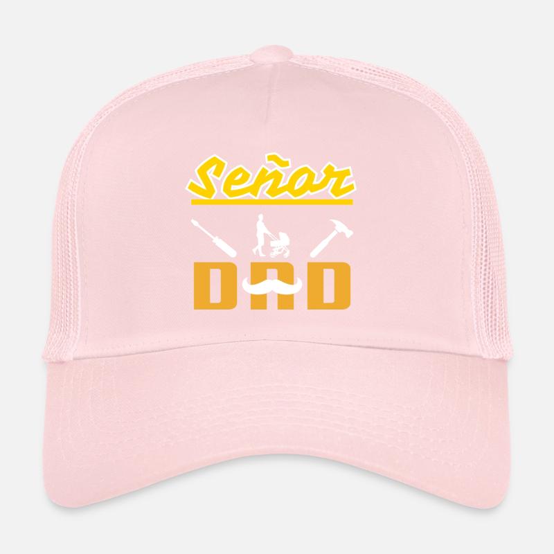 Señor Dad White Mustache Trucker Cap