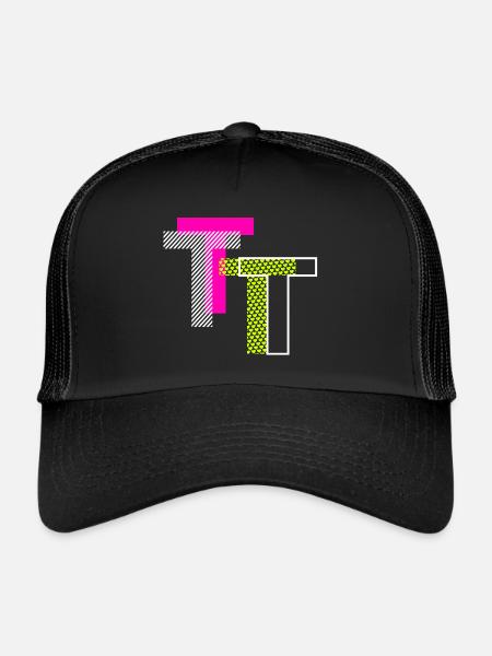 Letter T - Trucker Cap - black/black - Front