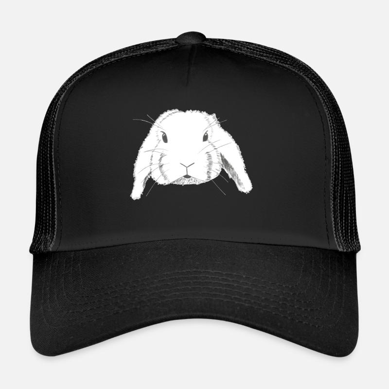 Aries Rabbit Drawing - Trucker Cap - black/black