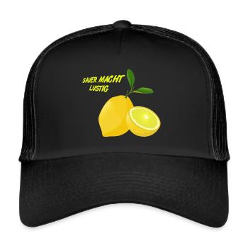 Lemon, sour makes fun, fruits lemon FUN - Trucker Cap - black/black - Front