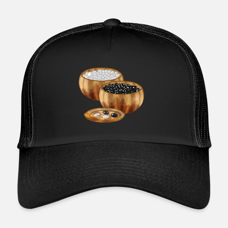 Brettspiel Go Steine - Trucker Cap - Schwarz/Schwarz