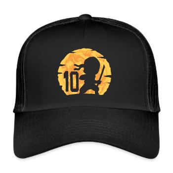10. Geburtstag Junge 10 Jahre alt Ninja - Trucker Cap - Schwarz/Schwarz - Vorne