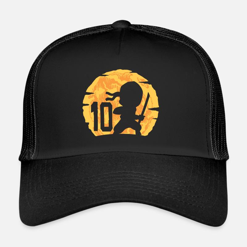 10. Geburtstag Junge 10 Jahre alt Ninja - Trucker Cap - Schwarz/Schwarz