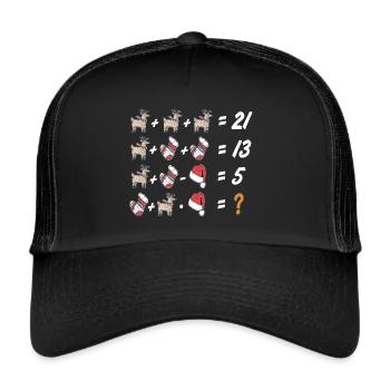 Ugly Xmas, Christmas, Math, Math Assignment - Trucker Cap - black/black - Front