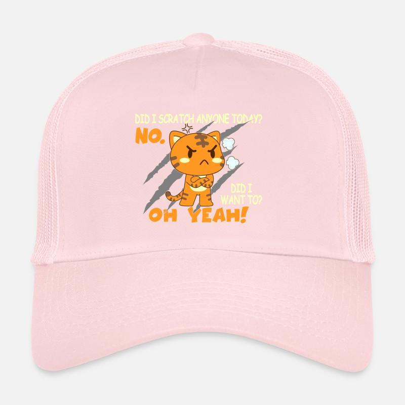 Sarcastic Funny Cat Scratched Today Cat Trucker Cap