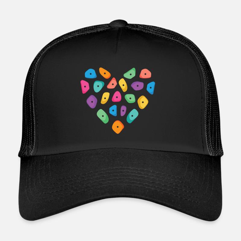 Klettern Bouldern Herz Kletterer Climbing - Trucker Cap - Schwarz/Schwarz
