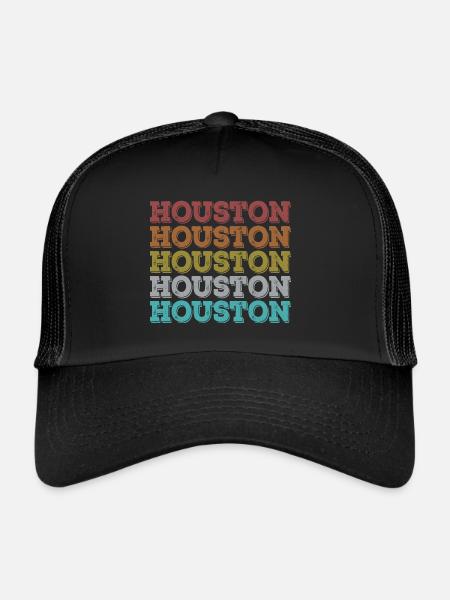 Houston Rétro - Casquette trucker  - noir/noir - Devant