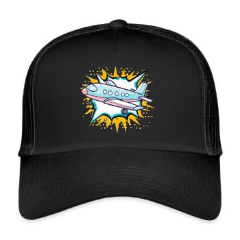 Airplane Airport - Trucker Cap - black/black - Front