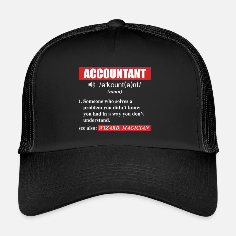 Funny Accountant Definition - See Also Wizard - Trucker Cap - Schwarz/Schwarz
