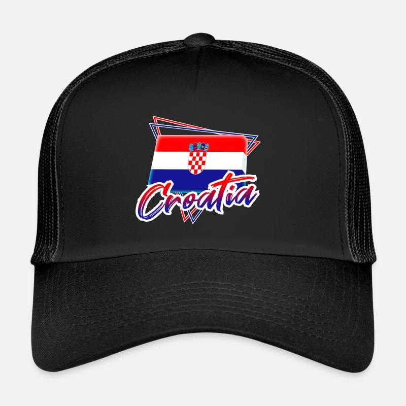 Kroatien - Trucker Cap - Schwarz/Schwarz