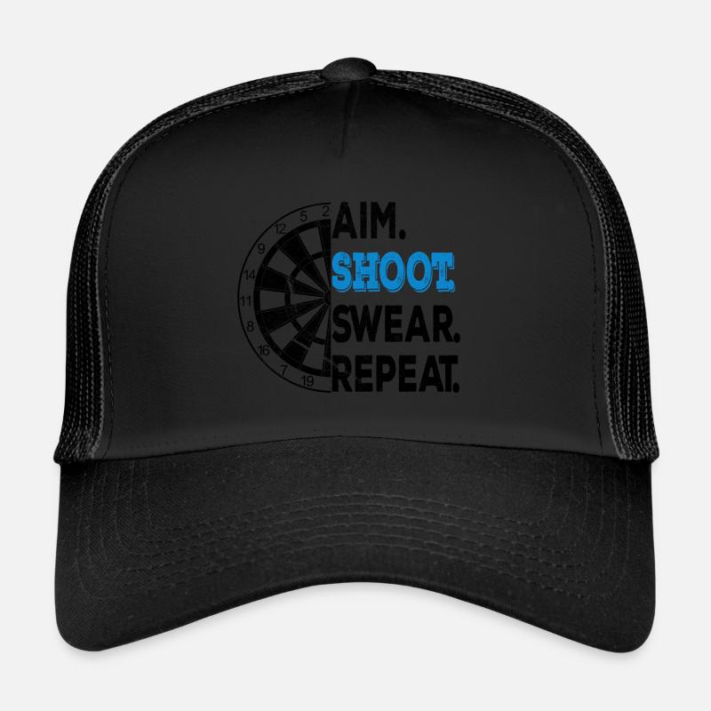 Darts Funny Aim Shoot Swear Darts Player Trucker Cap