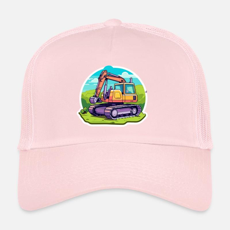 Dessin de chantier de construction d’excavatrice Casquette trucker 