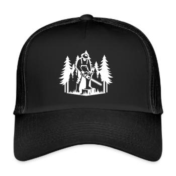 Forestry workers during felling - Trucker Cap - black/black - Front