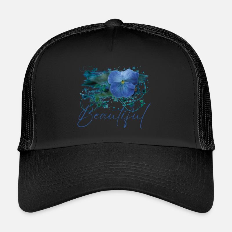 Fleurs Beautiful Dana - Casquette trucker  - noir/noir