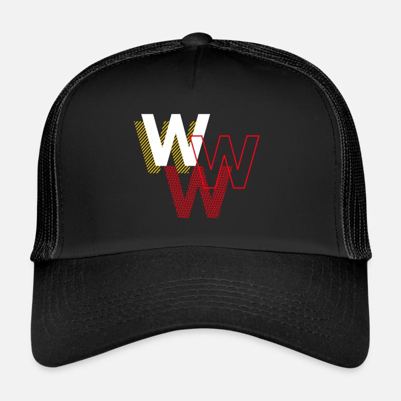 W w w - Casquette trucker  - noir/noir