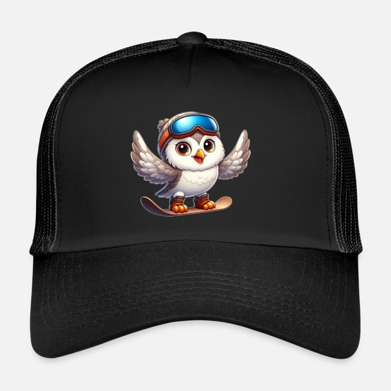 Eule auf Snowboard Wintersport Abenteuer Trucker Cap