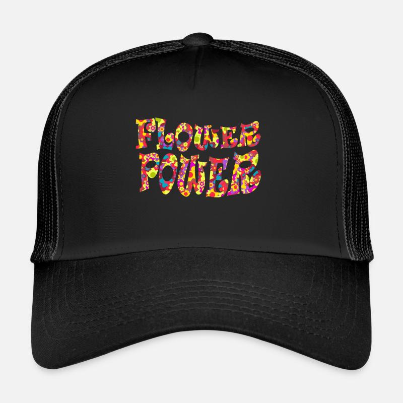 flower power hippie 1 Trucker Cap