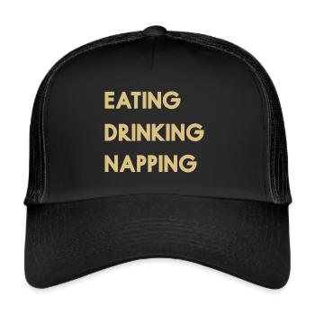 Eating Drinking Napping - Mood to Relax - Trucker Cap - black/black - Front