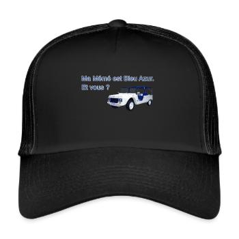 Ma Mémé est bleu azur. Et vous ? - Casquette trucker  - noir/noir - Devant