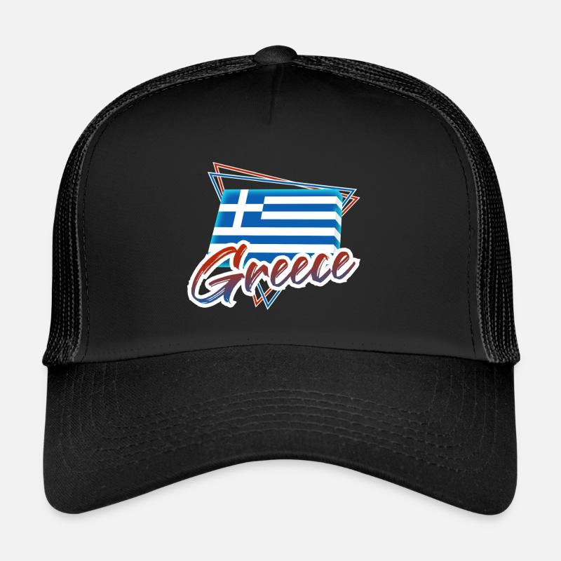 Griechenland - Trucker Cap - Schwarz/Schwarz