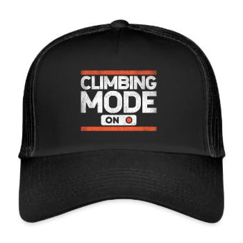 Klettern Bouldern Boulder Bergsteiger - Trucker Cap - Schwarz/Schwarz - Vorne