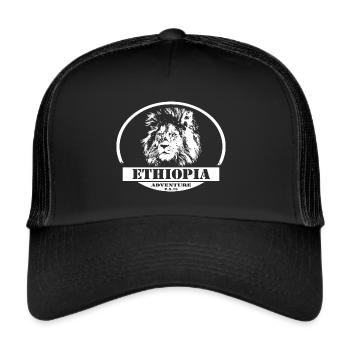Ethiopie - Lion - Casquette trucker  - noir/noir - Devant