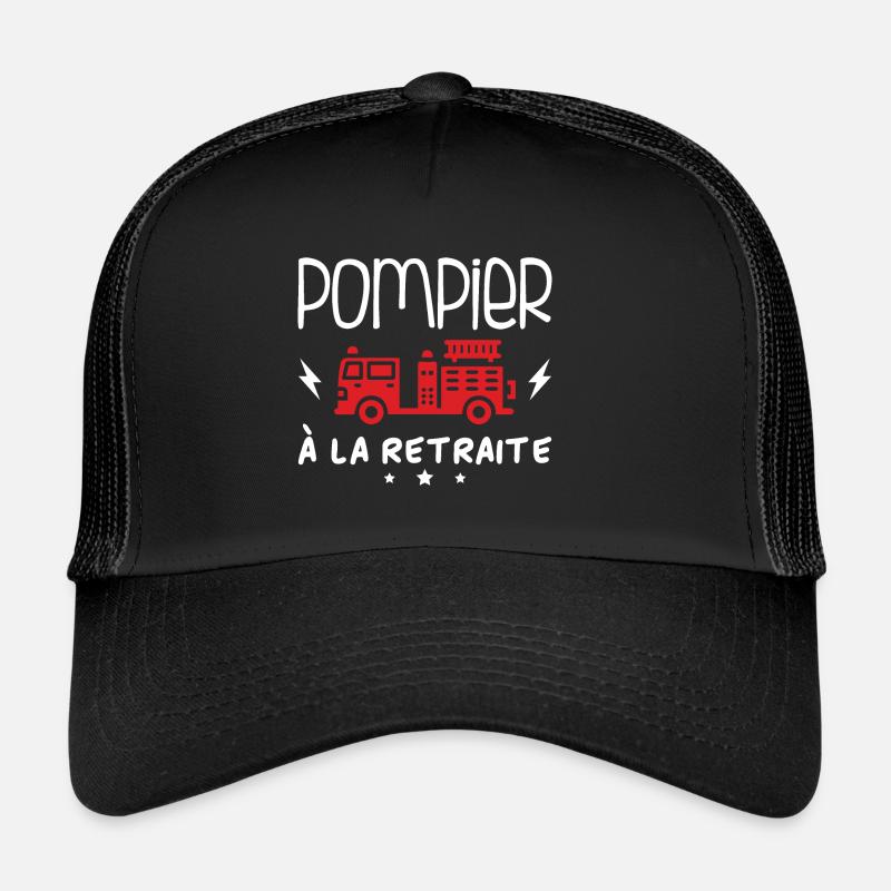 Pompier À La Retraite - Casquette trucker  - noir/noir