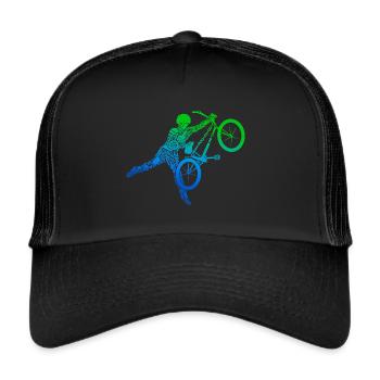 BMX Stunts Bike Tricks Kinder Fahrrad BMX Jungen - Trucker Cap - Schwarz/Schwarz - Vorne