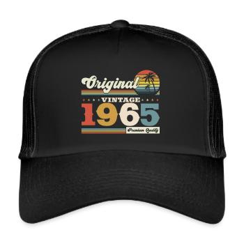 Original 1965 Jahrgang 1965 Geburtstag 1965 - Trucker Cap - Schwarz/Schwarz - Vorne