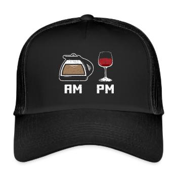 Coffee Wine AM PM - Trucker Cap - black/black - Front