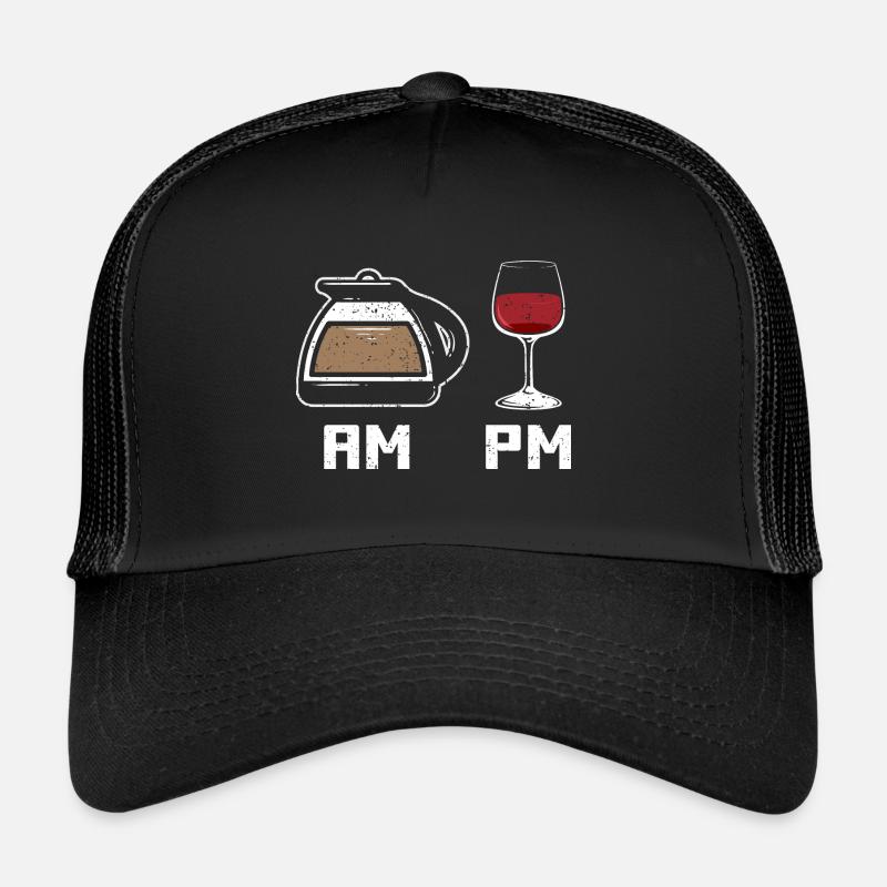 Coffee Wine AM PM Trucker Cap