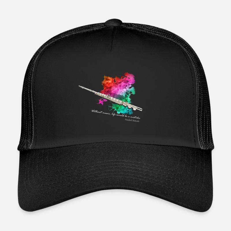 Transverse flute - Trucker Cap - black/black