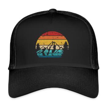Berge - Trucker Cap - Schwarz/Schwarz - Vorne