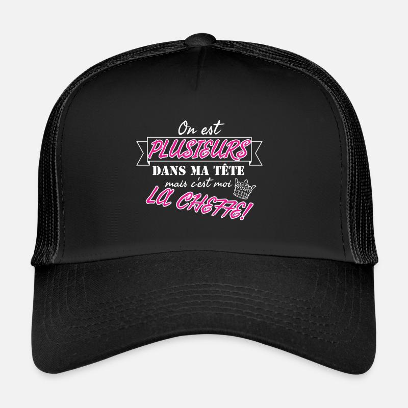 On est plusieurs dans ma tête mais c'est moi la... - Casquette trucker  - noir/noir