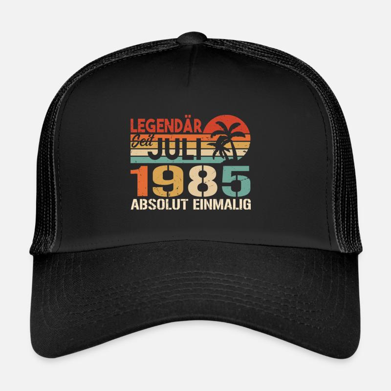 1985 Juli Geboren im Juli 1985 - Trucker Cap - Schwarz/Schwarz