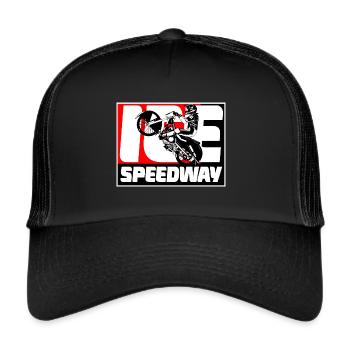 Eisspeedway - Circuit de vitesse sur glace - Circuit sur glace - Casquette trucker  - noir/noir - Devant