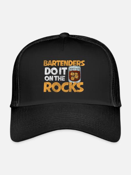 Bar Waiter Drink Humor - Trucker Cap - black/black - Front