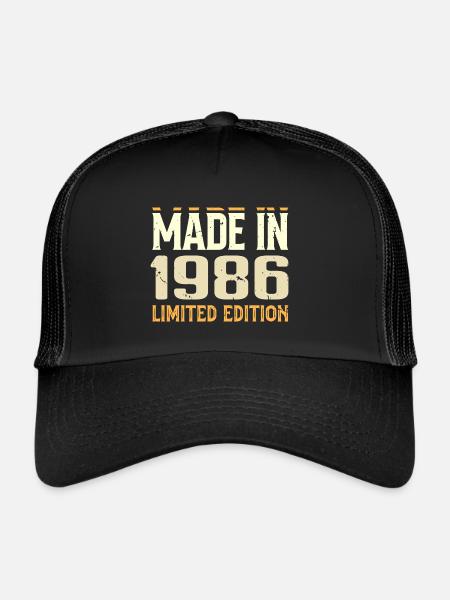 Cadeau Anniversaire 1986 Génial Depuis 1986 Retro - Casquette trucker  - noir/noir - Devant