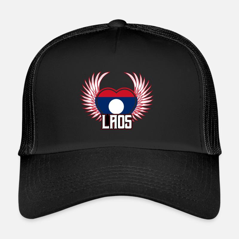 Laos - Casquette trucker  - noir/noir