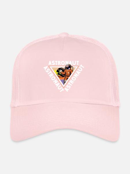 Space Shuttle Spacesuit Star Rocket - Trucker Cap - pale pink - Front