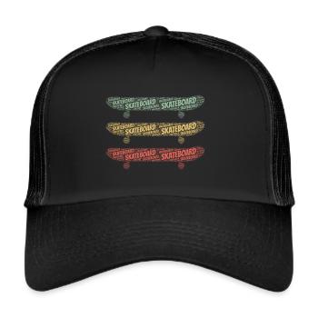 Skateboard Skater Skateboards Skateboarding - Trucker Cap - black/black - Front