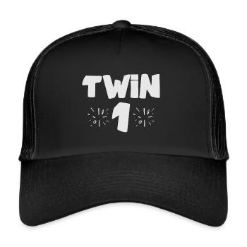 Twin Number One Funny Twin - Trucker Cap - Schwarz/Schwarz - Vorne