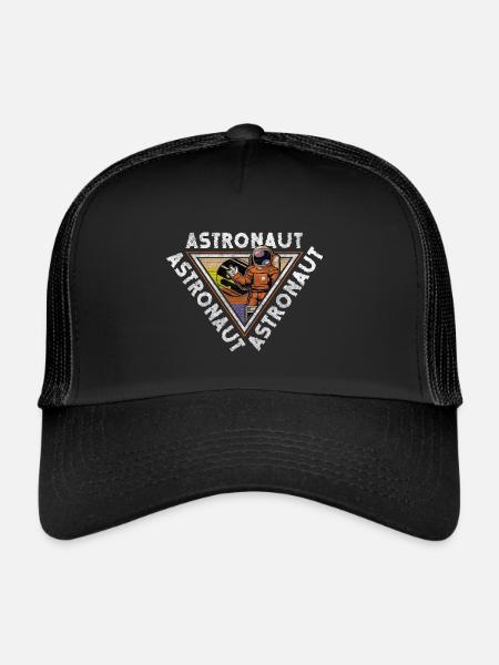 Astronaute Spaceflight Spacesuit Galaxy - Casquette trucker  - noir/noir - Devant